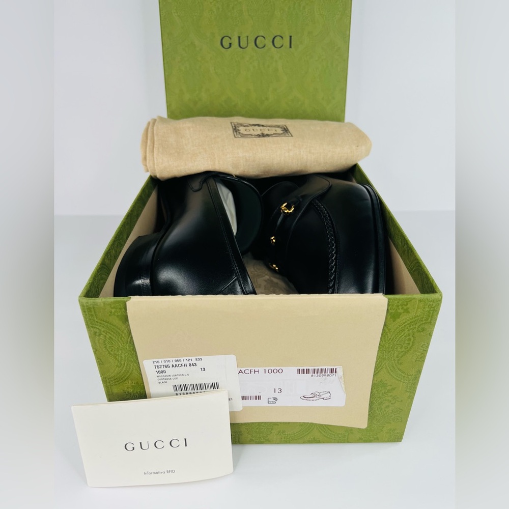 GUCCI Horsebit Constance Lux Moccasin Leather Loafers UK 13 - US 13.5 - EU 47 - Picture 2 of 13